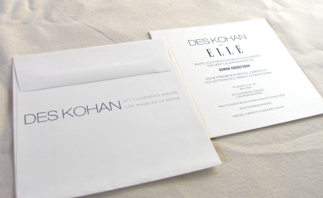 Des Kohan: mailing piece design