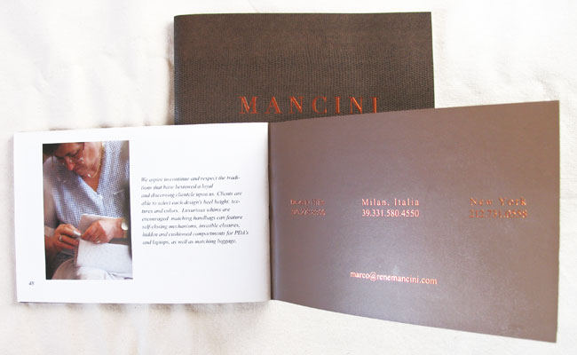 Mancini: catalog design and print production